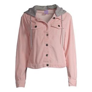 Pink Corduroy Jacket with Hood Size Juniors 3XL